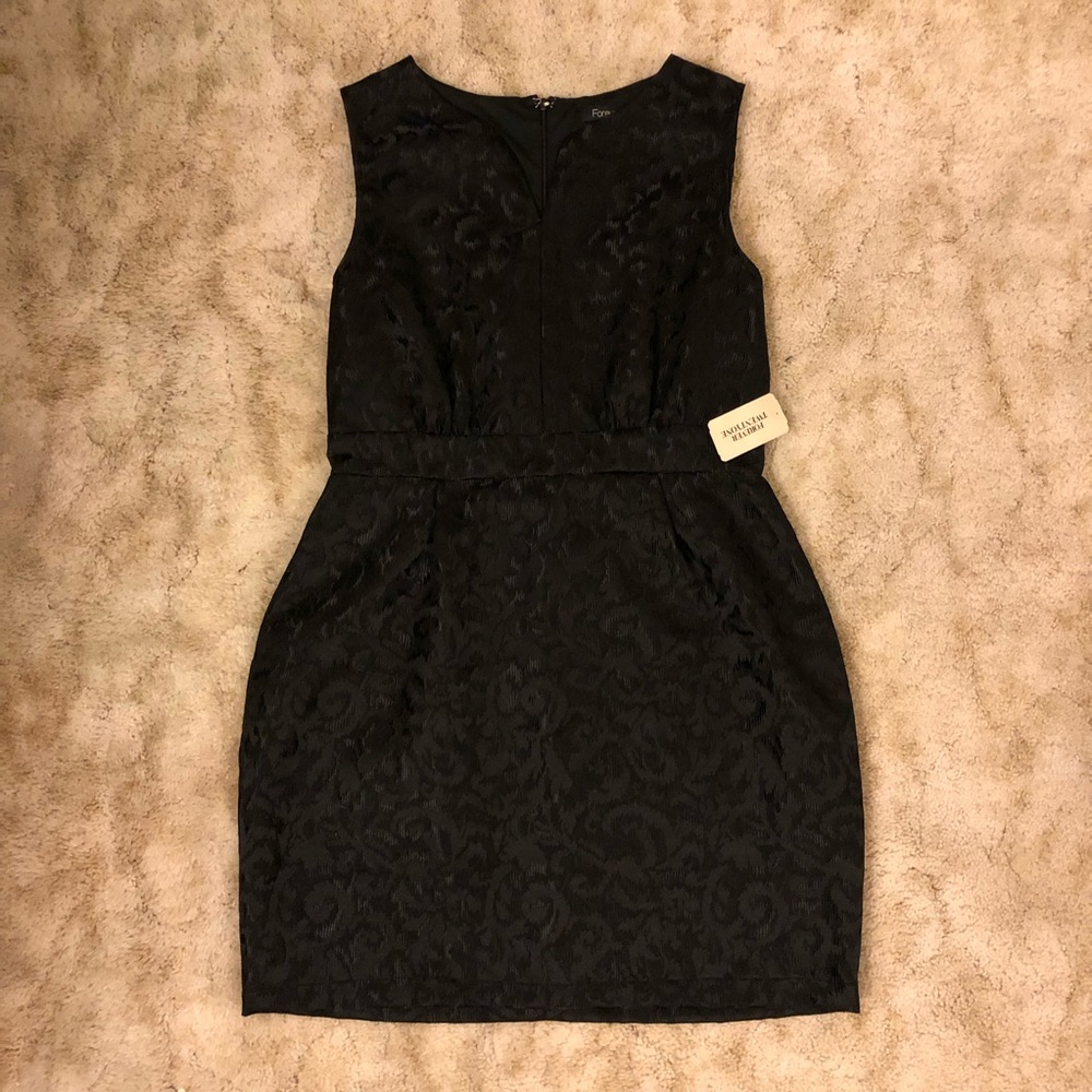NWT F21 Black Jacquard Dres Sz L